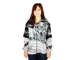 LW Fleece Wolf Face Grey
