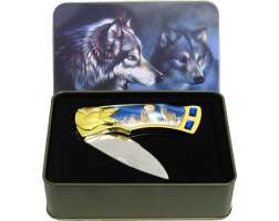 Pocket Knife Wolf Moon
