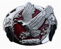 Flying Eagle Buckle Silver/Red