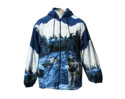 Hooded Fleece Wolf Blue