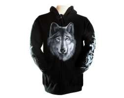 Hoodie Wolf Face Grey