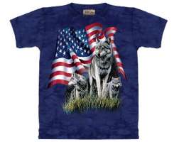 Mountain Wolf USA Flag