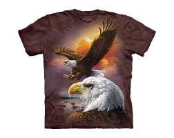 Mountain TShirt Eagle and Clouds