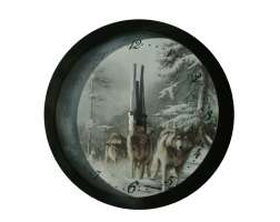 Clock Snow Wolves