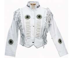 Navajo Jacket White Leather