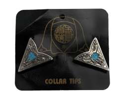 Collar Tips Blue Skull