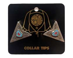Collar Tips Red & Blue Heart