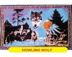 Wall Rug Wolf Howling