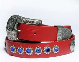 Rhinestone Belt Red/Blue