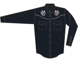 Ely Black Silver Wolf Shirt