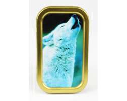Tin 1oz Howling White Wolf