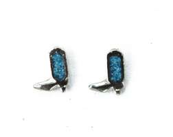 Cowboy Boot Earings Turquoise