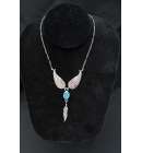 Necklace Turquoise Two Leaf