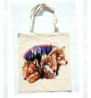 Tote Bag 3 Wolves Natural