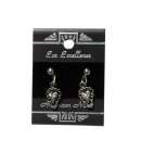 Earings Pewter Diamond Cut Heart Small