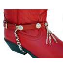 Kiltie Boot Straps Red Clear