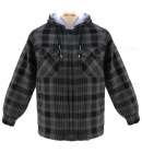 Hooded Fleece Grey Check