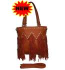 Fringe Bag Rhinestones Tan