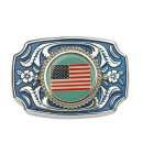 Texas Buckle USA Flag Blue