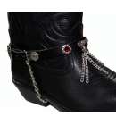 Kiltie Boot Straps Black Red