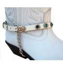 Rhinestone Boot Strap Wh/Turq