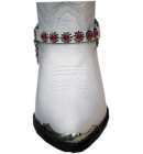 Rhinestone Boot Strap Wh/Red