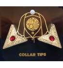 Collar Tips Gilt Red Gem Collar Tips Gilt Red Gem