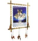 Plaque 50cm 3 Wolves Moon