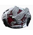 Flying Eagle Buckle Silver/Red
