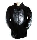 Hoodie Wolf Face Grey