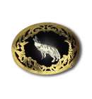 German Silver Wolf Buckle 1133