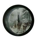 Clock Snow Wolves