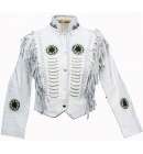 Navajo Jacket White Leather