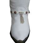 Kiltie Boot Straps White Red