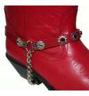 Rhinestone Boot Strap Red/Red