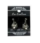 Earings Pewter Diamond Cut Wolf