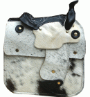 Saddle Handbag Black Cowhide B