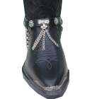 Kiltie Boot Straps Black Turq
