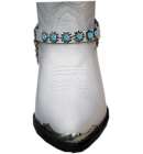 Rhinestone Boot Strap Wh/Turq