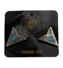 Collar Tips Blue Skull