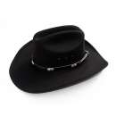 Hatband Black Leather Concho