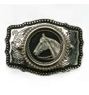 Texas Buckle Horsehead Silver