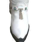 Kiltie Boot Straps White Turq
