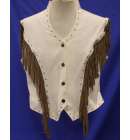 Western Vest Womens Cream Brn