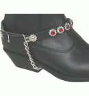 Rhinestone Boot Strap Blk/Red