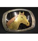 German Silver Horse Buckle1136