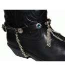 Kiltie Boot Straps Black Turq