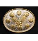 Silver Engraved Buckle B Eagle