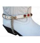 Rhinestone Boot Strap Wh/Red
