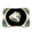 German Silver Wolf Buckle